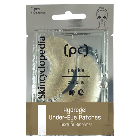Patchuri pentru ochi cu hidrogel cu peptide, cofeina, acid hialuronic si colagen, 2 bucati, Skincyclopedia