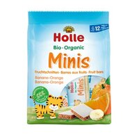 Batoane Bio cu banane si portocale Minis Fruit, 8x12.5 g, Holle Baby