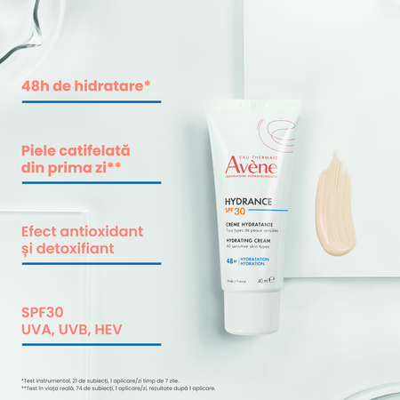 Crema hidratanta cu SPF 30 pentru fata Hydrance, 40 ml, Avene 671960