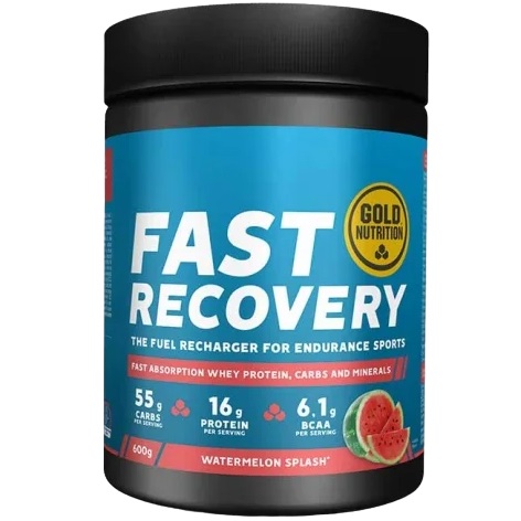 Pudra proteica cu aroma de pepene rosu Fast Recovery, 600 g, Gold Nutrition