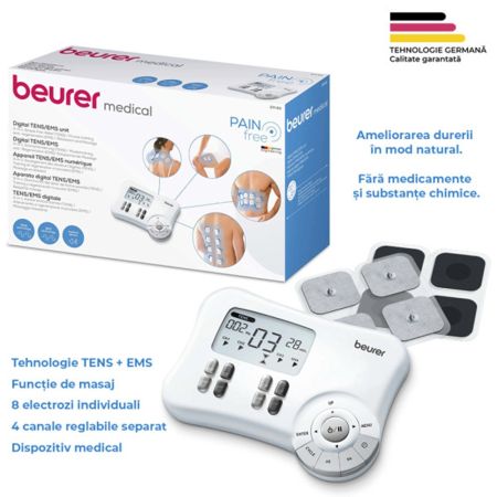 Aparat electrostimulator digital 3 in 1 EM80, 1 bucata, Beurer 672022