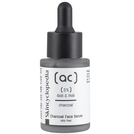 Ser facial exfoliant cu carbune si complex 5% AHA + PHA, 30 ml, Skincyclopedia 672360