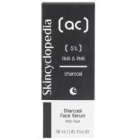 Ser facial exfoliant cu carbune si complex 5% AHA + PHA, 30 ml, Skincyclopedia