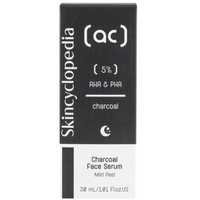 Ser facial exfoliant cu carbune si complex 5% AHA + PHA, 30 ml, Skincyclopedia