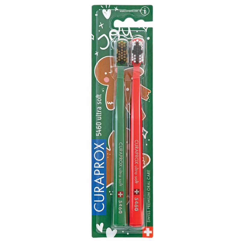 Periuta de dinti Duo Pack 5460 Verde Ultra Soft Winter Special Edition, 2 bucati, Curaprox