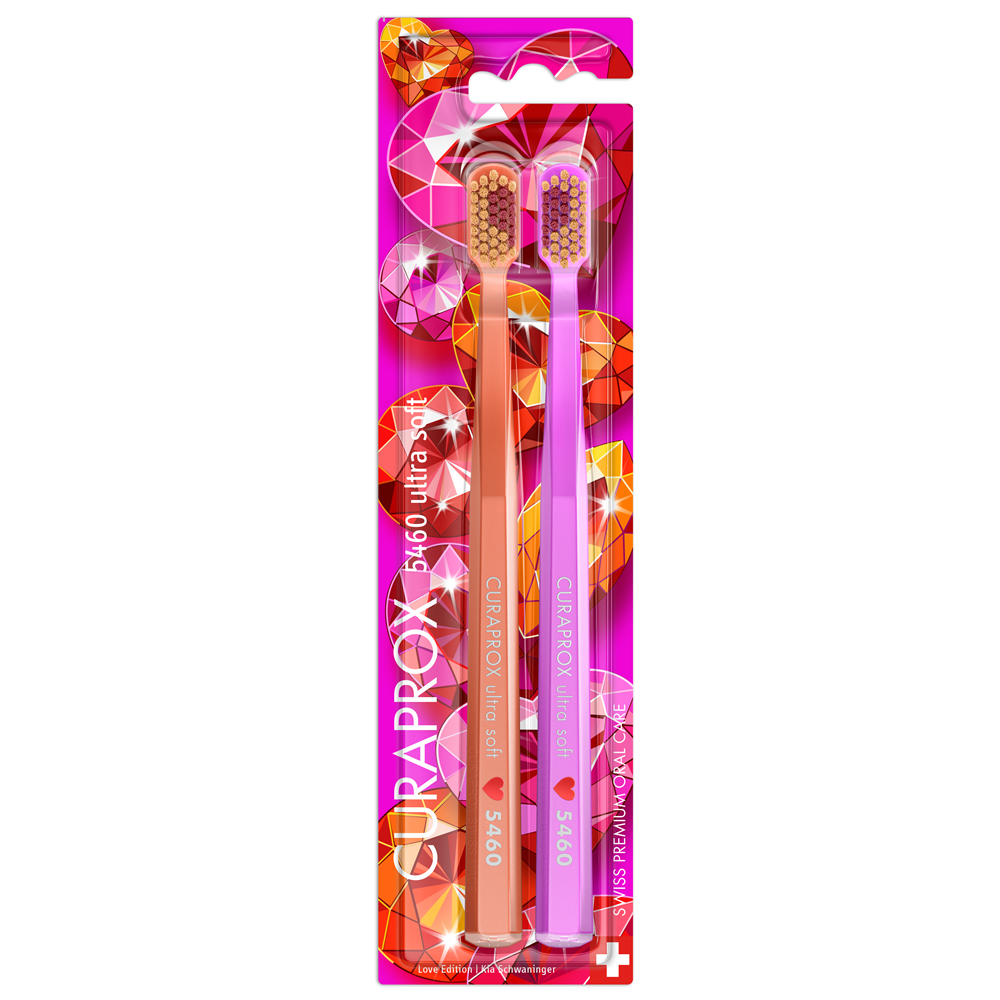 Pachet periute de dinti 5460 Duo Love Ultra Soft, 2 bucati, Curaprox