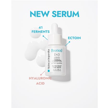 Ser facial hidratant cu acid hialuronic, ectoina si squalene Biotics, 30 ml, Skincyclopedia 698944
