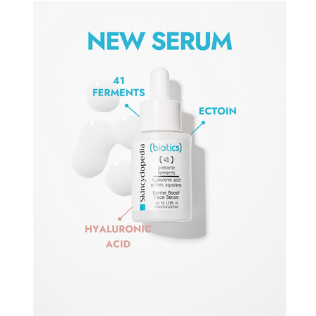 Ser facial hidratant cu acid hialuronic, ectoina si squalene Biotics, 30 ml, Skincyclopedia 698944