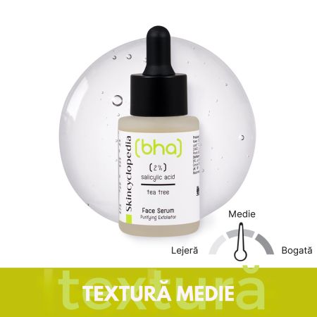 Ser exfoliant cu 2% acid salicilic si ulei din arbore de ceai BHA, 30 ml, Skincyclopedia 672295