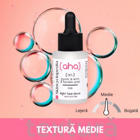 Ser pentru fata cu 20% AHA + PHA, acid lactic si glicolic, 30 ml, Skincyclopedia 672301