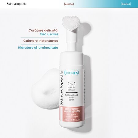 Spuma pentru curatarea fetei cu ectoina si inulina Biotics, 150 ml, Skincyclopedia 698929