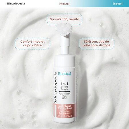 Spuma pentru curatarea fetei cu ectoina si inulina Biotics, 150 ml, Skincyclopedia 698931