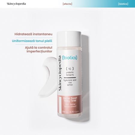 Toner hidratant cu acid hialuronic, extract de orez si ectoina Biotics, 200 ml, Skincyclopedia 698935