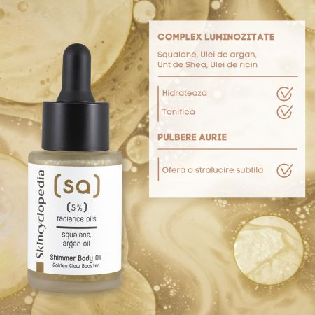 Ulei iluminator pentru corp Shimmer 5% Radiance Oils, 30 ml, Skincyclopedia 672373