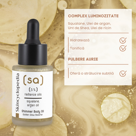 Ulei iluminator pentru corp Shimmer 5% Radiance Oils, 30 ml, Skincyclopedia 672373