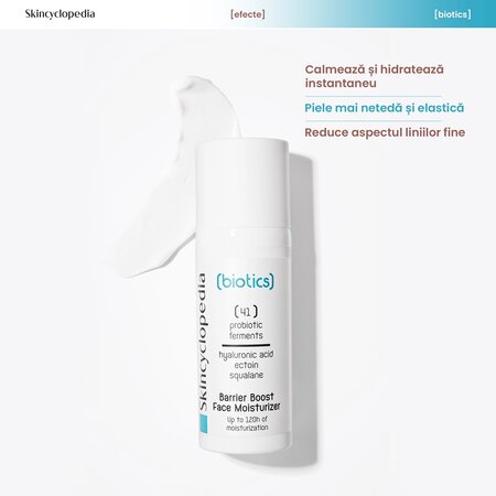 Crema de fata hidratanta cu acid hialuronic, ectoina si squalane Biotics, 50 ml, Skincyclopedia 698960