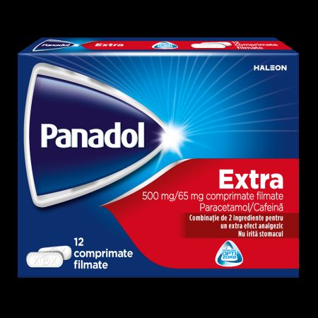 Panadol Extra, 500 mg, 12 comprimate, Gsk