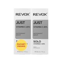 Pachet Serum antioxidant cu 20% Vitamina C Just, 30 + 30 ml, Revox