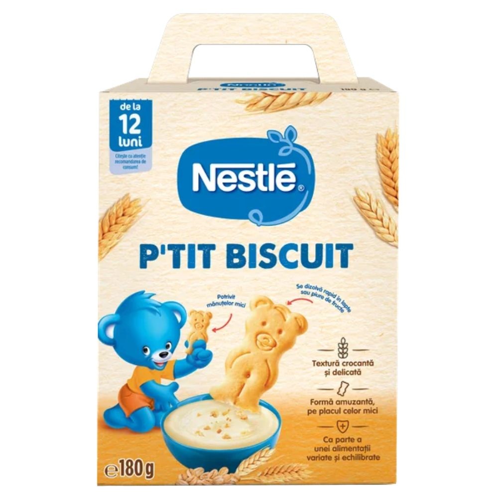 Biscuiti pentru copii 12 luni+ P'tit Biscuit, 180 g, Nestle