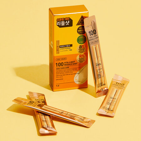 Ser facial iluminator cu vitamina C Vita-Light Reedle Shot, 2 ml x 10 bucati, VT Cosmetics 672786