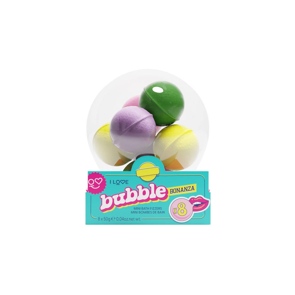 Set bombe efervescente pentru baie Bubble Bonanza, 8 bucati, I Love