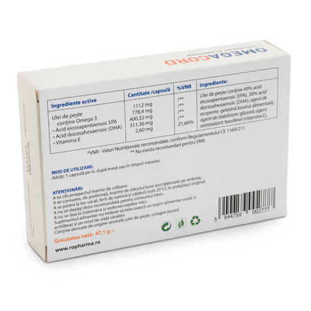 Omegacord, 30 capsule gelatinoase, Aesculap 727056