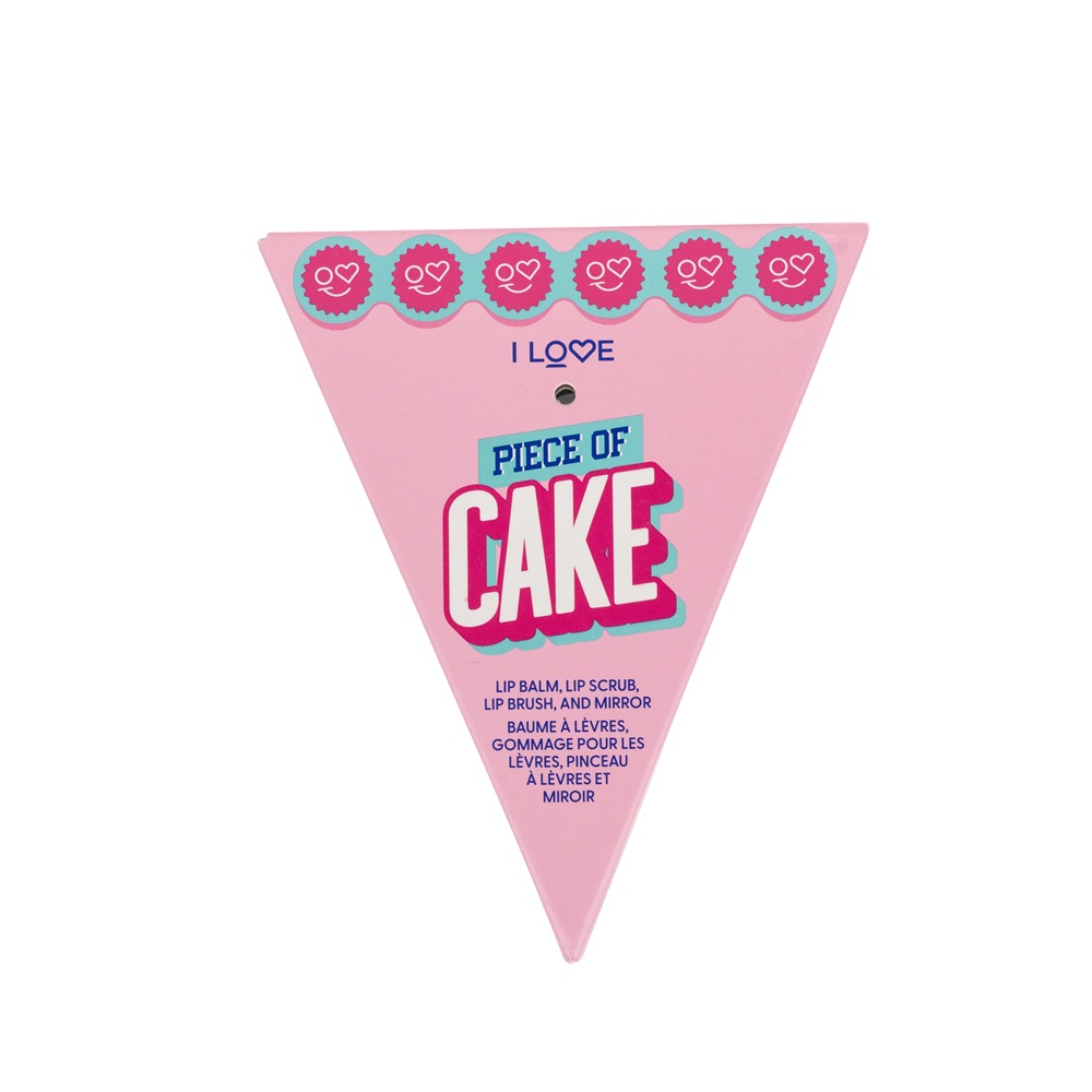 Set scrub de buze 15 ml + balsam de buze 10 ml + aplicator si oglinda Piece of Cake, I Love