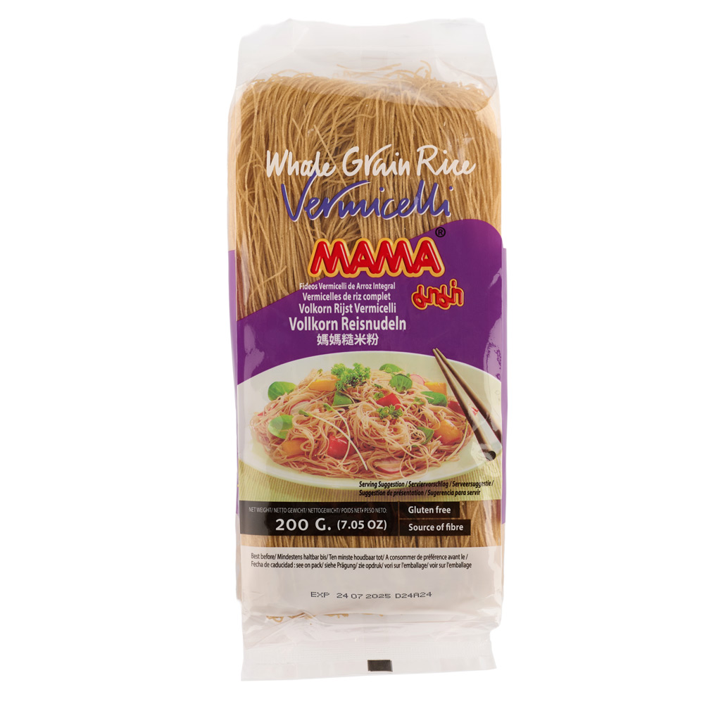 Taitei vermicelli orez brun integral Mama, 200 g, EcoNatur