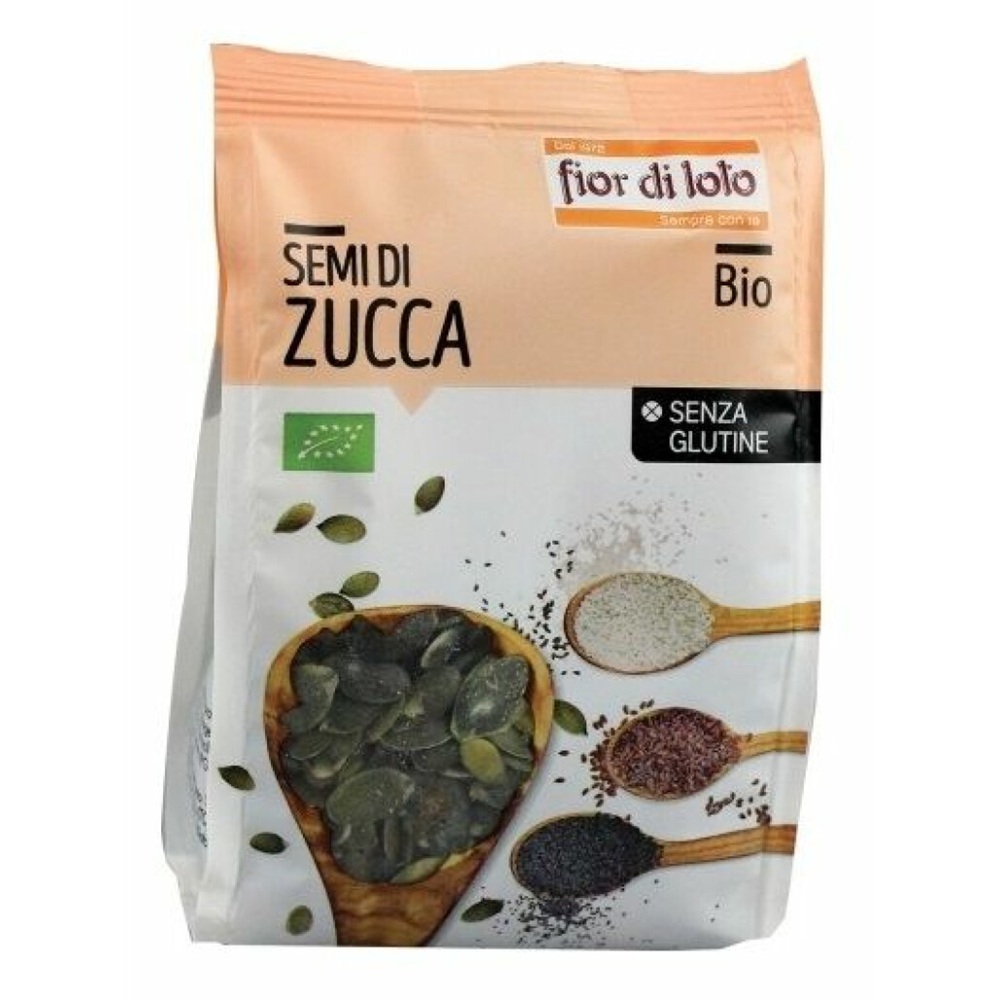 Seminte decojite de dovleac Bio fara gluten, 200 g, Fior di Loto