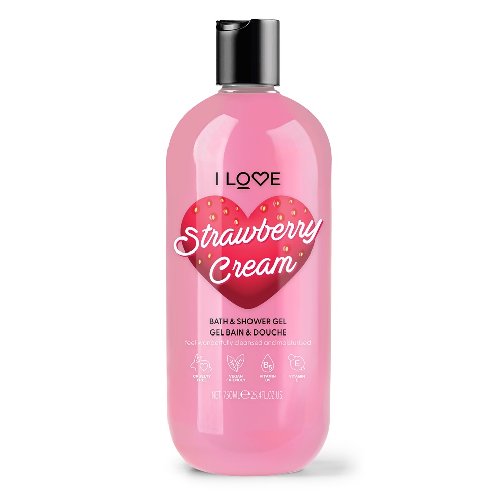 Gel de dus Strawberry Cream, 750 ml, I Love