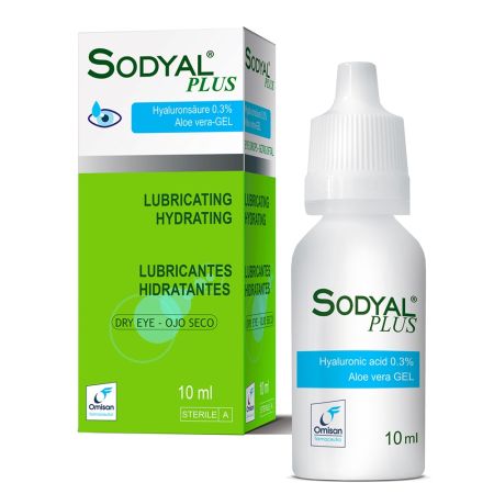 Picaturi pentru ochi uscati cu aloe vera si acid hialuronic - Sodyal Plus, 10 ml, Omisan Farmaceutici