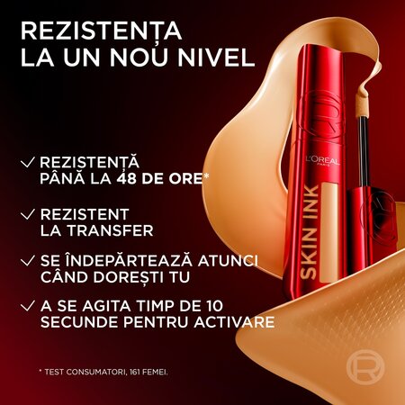 Fond de ten si corector 2 in 1 Infaillible Skin Ink 140 Light Warm, 15 ml, L'Oreal Paris 673567