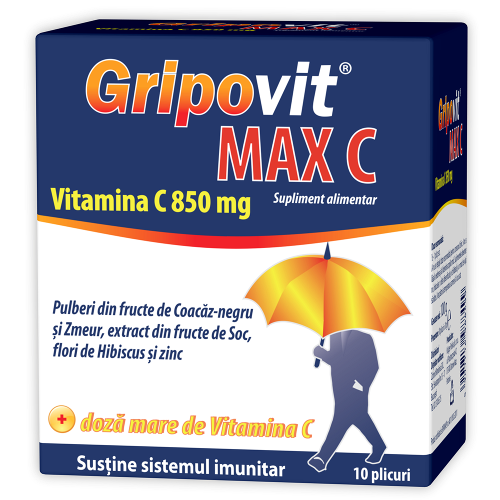 Gripovit Max C, 10 plicuri, Zdrovit