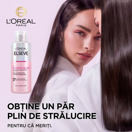 Pachet Glycolic Gloss Sampon, 200 ml + Balsam, 150 ml + Crema-tratament, 200 ml, Elseve 673701