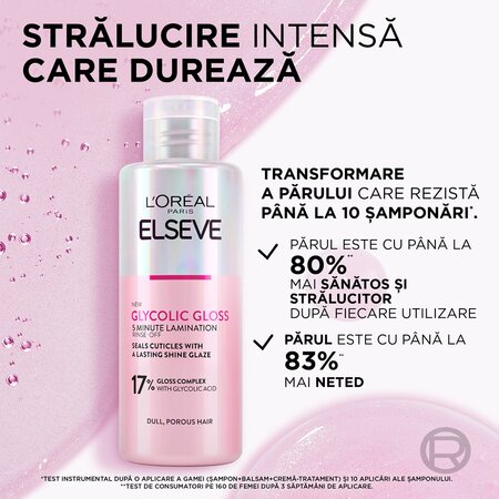 Pachet Glycolic Gloss Sampon, 200 ml + Balsam, 150 ml + Crema-tratament, 200 ml, Elseve 673705