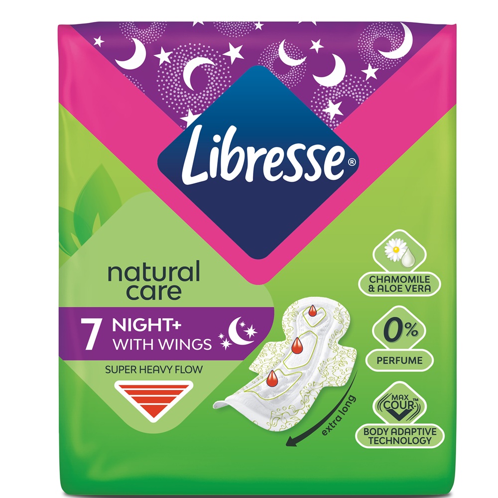 Absorbante Natural Care Maxi Night, 7 bucati