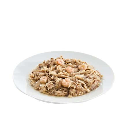 Hrana umeda cu ton si creveti in aspic pentru pisici, 85 g, Les Filous 673991