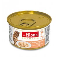 Hrana umeda cu pui si somon in aspic pentru pisici, 85 g, Les Filous