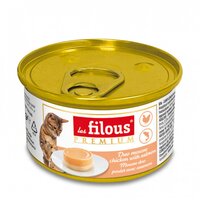 Hrana umeda cu pui si somon pentru pisici Duo Mousse, 85 g, Les Filous