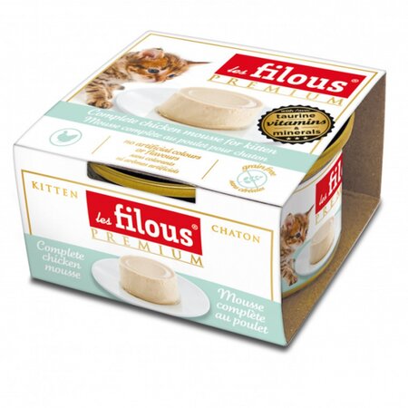 Hrana umeda cu pui pentru pisici Mousse Kitten, 85 g, Les Filous 674021