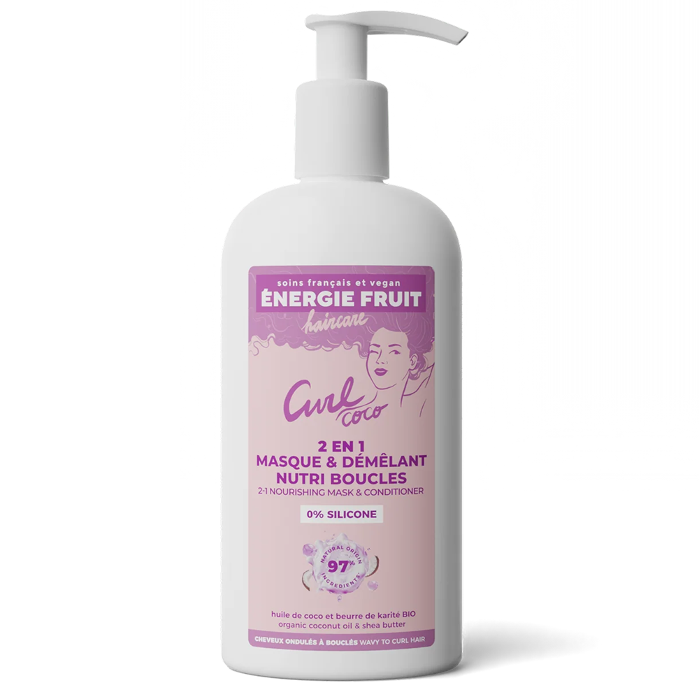 Masca si balsam 2 in 1 pentru par ondulat si cret Curl Coco, 300 ml, Energie Fruit