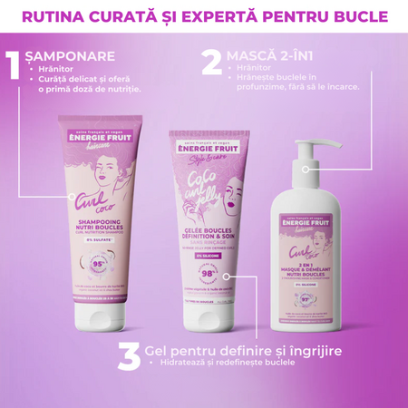 Masca si balsam 2 in 1 pentru par ondulat si cret Curl Coco, 300 ml, Energie Fruit 674101