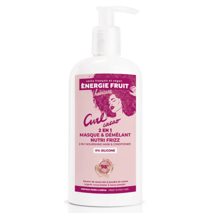 Masca si balsam 2 in 1 pentru par ondulat, cret sau frizzy Curl Cacao, 300 ml, Energie Fruit