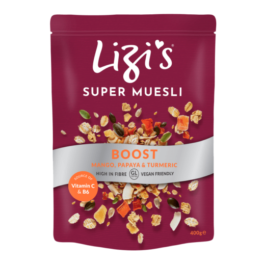 Musli cu mango, papaya si turmeric Boost, 400 g, Lizi's