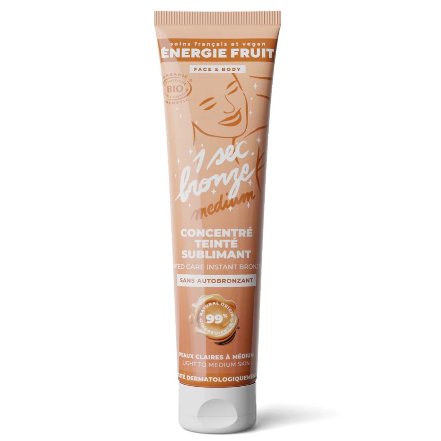 Lotiune iluminatoare cu efect de bronz instant Nuanta Medium 1 sec Bronze, 100 ml, Energie Fruit