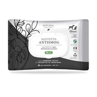 Servetele umede anti-smog cu carbune activ si extract de moringa, 35 bucati, Natural Derma Pet