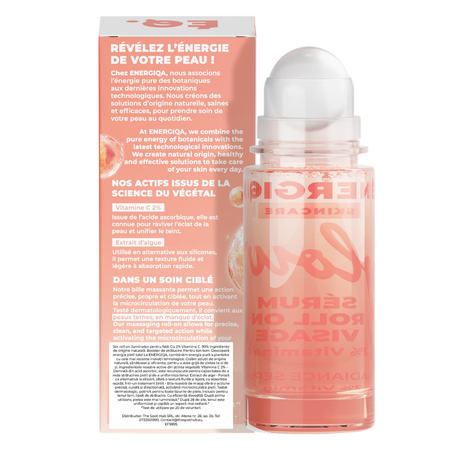 Ser roll-on iluminator cu vitamina C pentru ten tern Glow Energiqa, 30 ml, Energie Fruit 719728