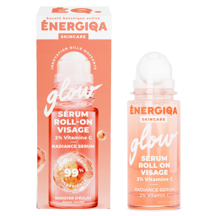 Ser roll-on iluminator cu vitamina C pentru ten tern Glow Energiqa, 30 ml, Energie Fruit