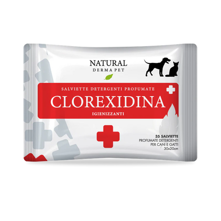 Servetele umede cu clorhexidina, 35 bucati , Natural Derma Pet