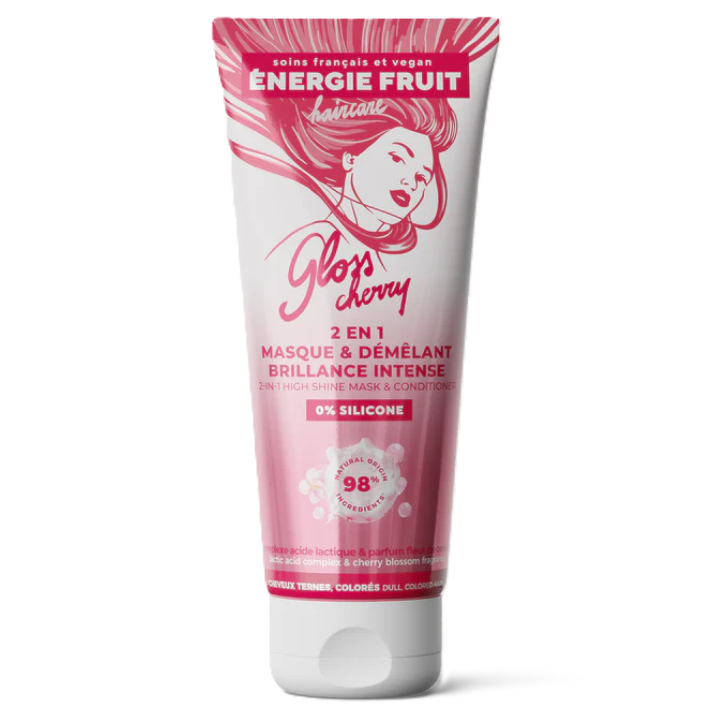 Masca si balsam 2 in 1 pentru stralucirea si descurcarea parului vopsit Gloss Cherry, 200 ml, Energie Fruit